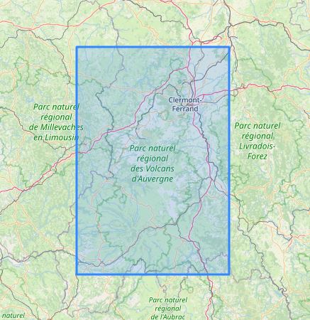 Carte murale en relief - Le Parc Naturel Régional des Volcans d'Auvergne - 41 cm x 61 cm | 3D Map carte relief 3D Map 