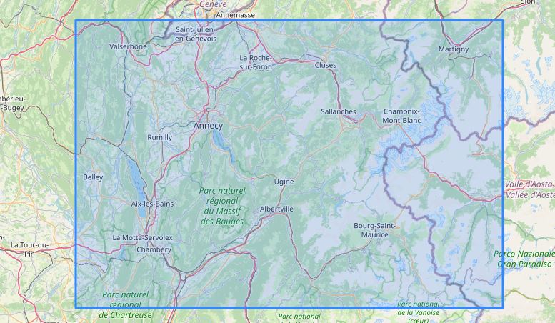 Carte murale en relief - Massif du Mont Blanc et sa région - 61 cm x 41 cm | 3D Map carte relief 3D Map 