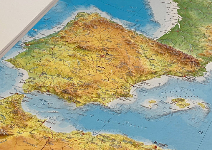 Carte murale en relief - Mer Méditerranée (en anglais) - 77 x 57 cm | Georelief carte relief Georelief 