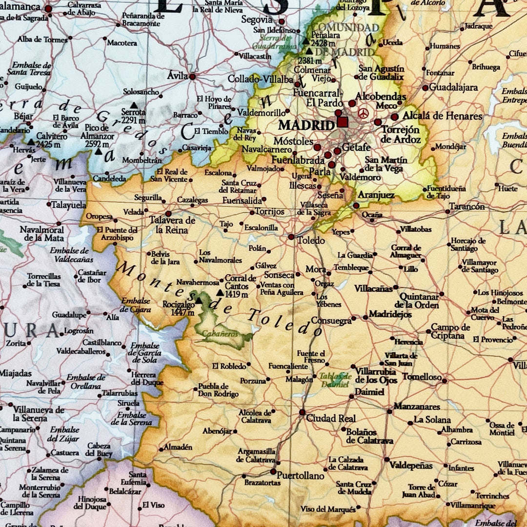 Carte murale - Espagne & Portugal (en espagnol), style classique - 60 x 42 cm | Maps International carte murale petit tube Maps International 