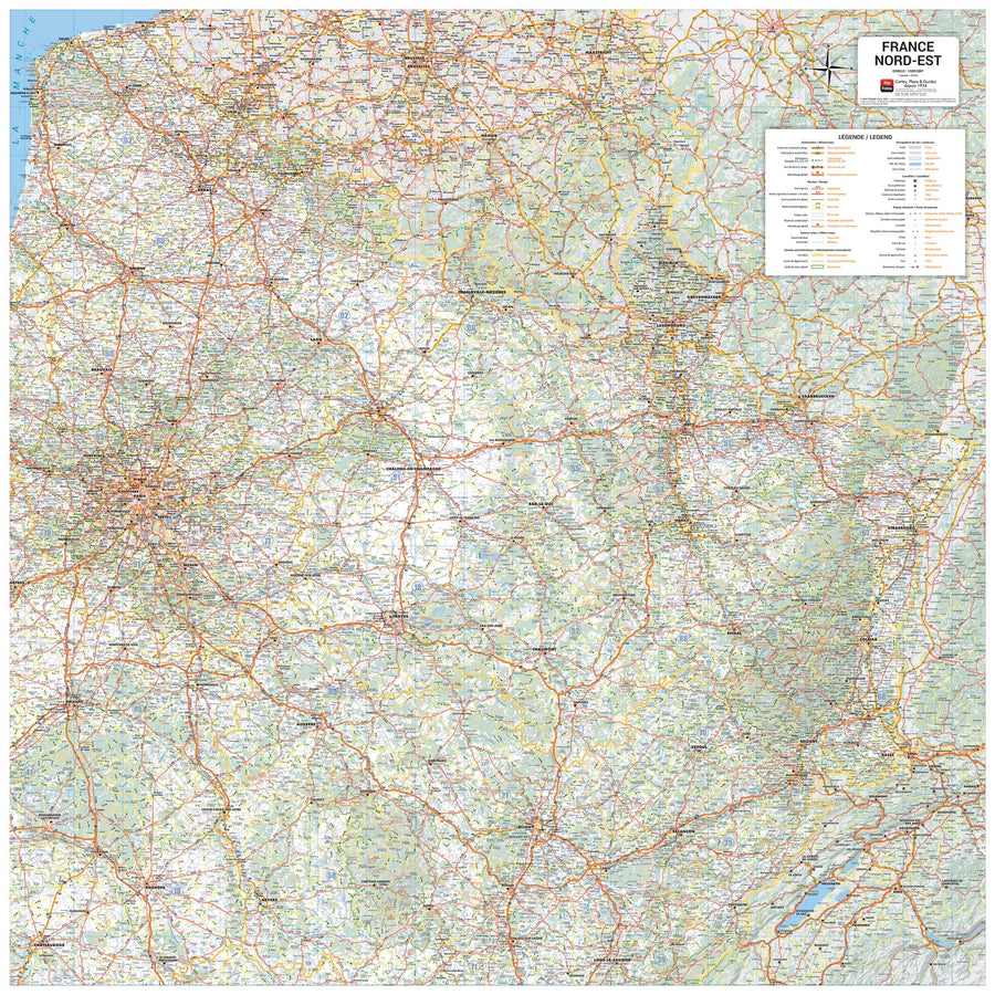 Carte murale – France routière, Quart Nord-Est (100 x 100 cm) | Blay Foldex carte murale hors dimensions Blay Foldex 
