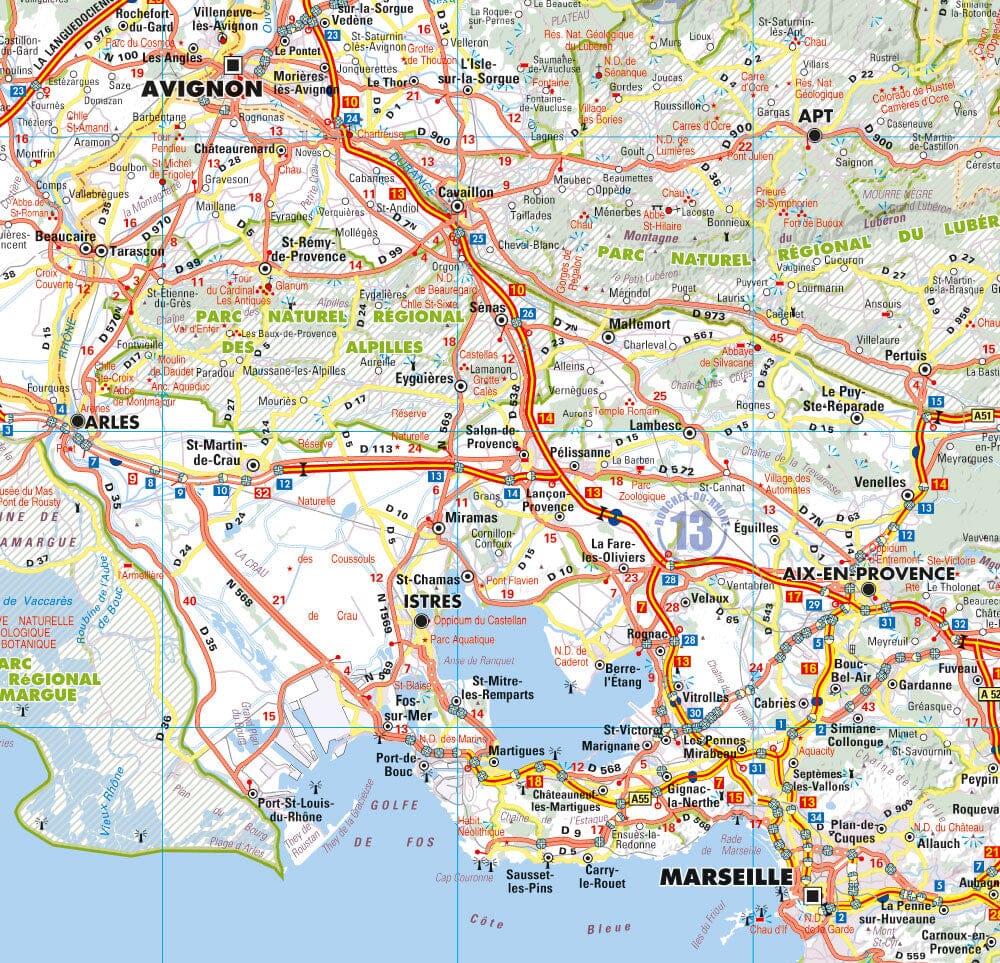 Carte murale – France routière, Quart Sud-Est (100 x 100 cm) | Blay Foldex carte murale hors dimensions Blay Foldex 