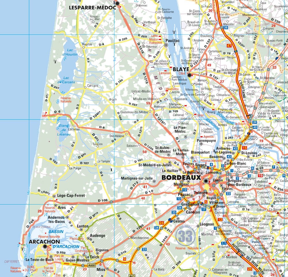 Carte murale – France routière, Quart Sud-Ouest (100 x 100 cm) | Blay Foldex carte murale hors dimensions Blay Foldex 