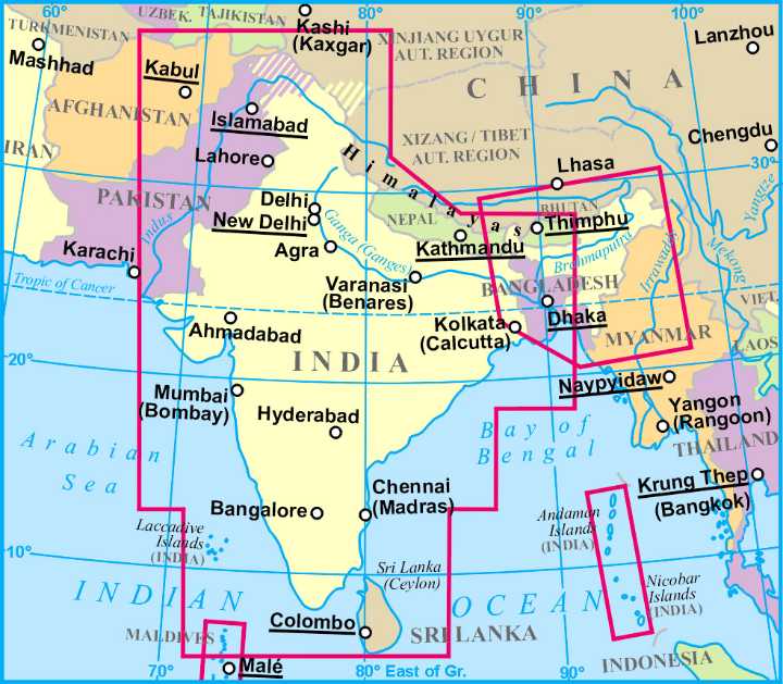 Carte murale plastifiée - Inde (géographique) - 123 x 86 cm | Gizi Map carte murale hors dimensions Gizi Map 