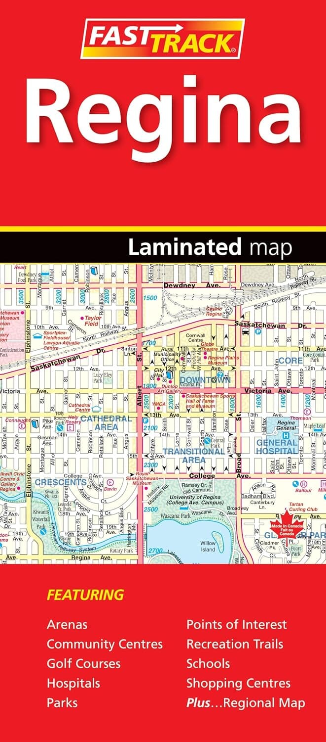 Carte plastifiée Fast Track - Regina (Saskatchewan) | Canadian Cartographics Corporation carte pliée Canadian Cartographics Corporation 