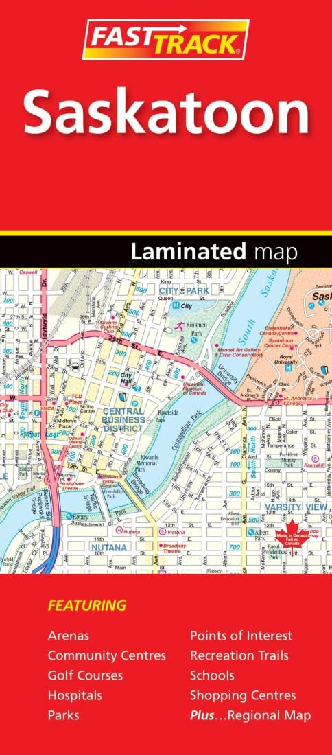 Carte plastifiée - Saskatoon | Canadian Cartographics Corporation carte pliée Canadian Cartographics Corporation 