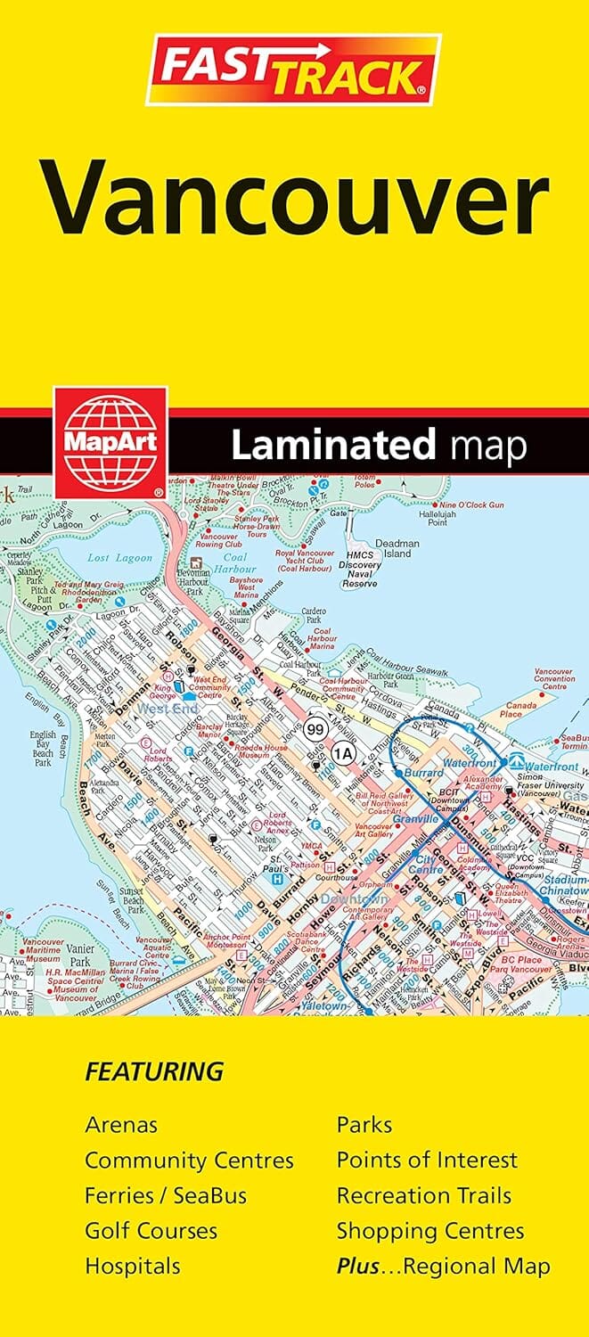 Carte plastifiée Vancouver (Colombie-Britannique) Fast Track | Canadian Cartographics Corporation carte pliée Canadian Cartographics Corporation 