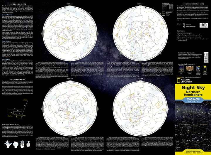 Carte pliée - Ciel nocturne - Hémisphère Nord | National Geographic carte pliée National Geographic 