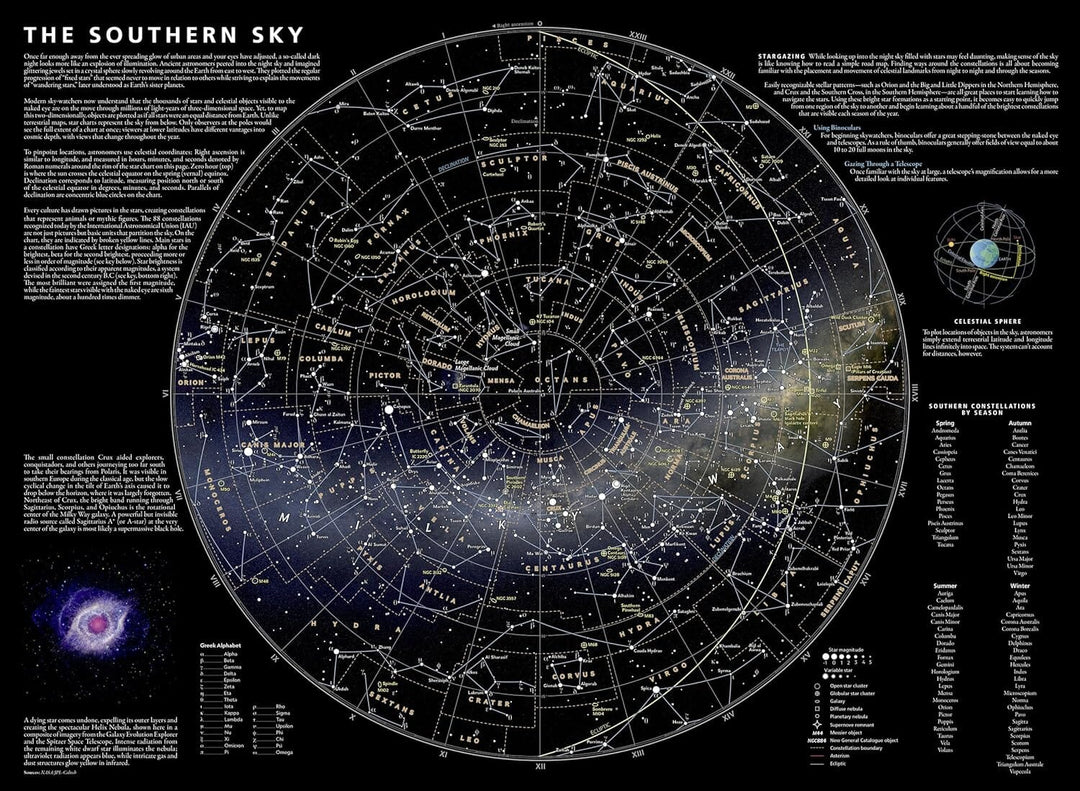 Carte pliée - Ciel nocturne - Hémisphère Sud | National Geographic carte pliée National Geographic 