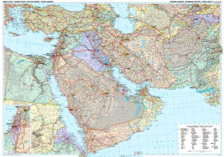 Carte politique - Moyen Orient | Gizi Map carte pliée Gizi Map 