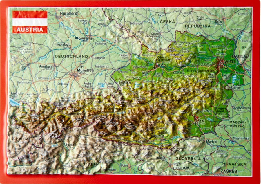 Carte postale en relief - Autriche | Georelief carte pliée Georelief 