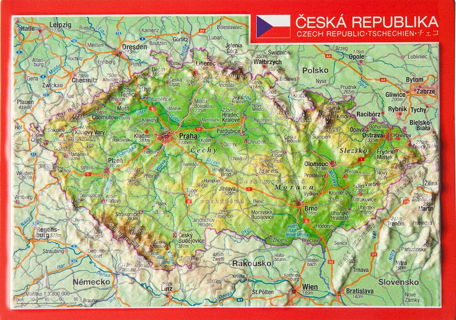 Carte postale en relief - République Tchèque | Georelief carte pliée Georelief 