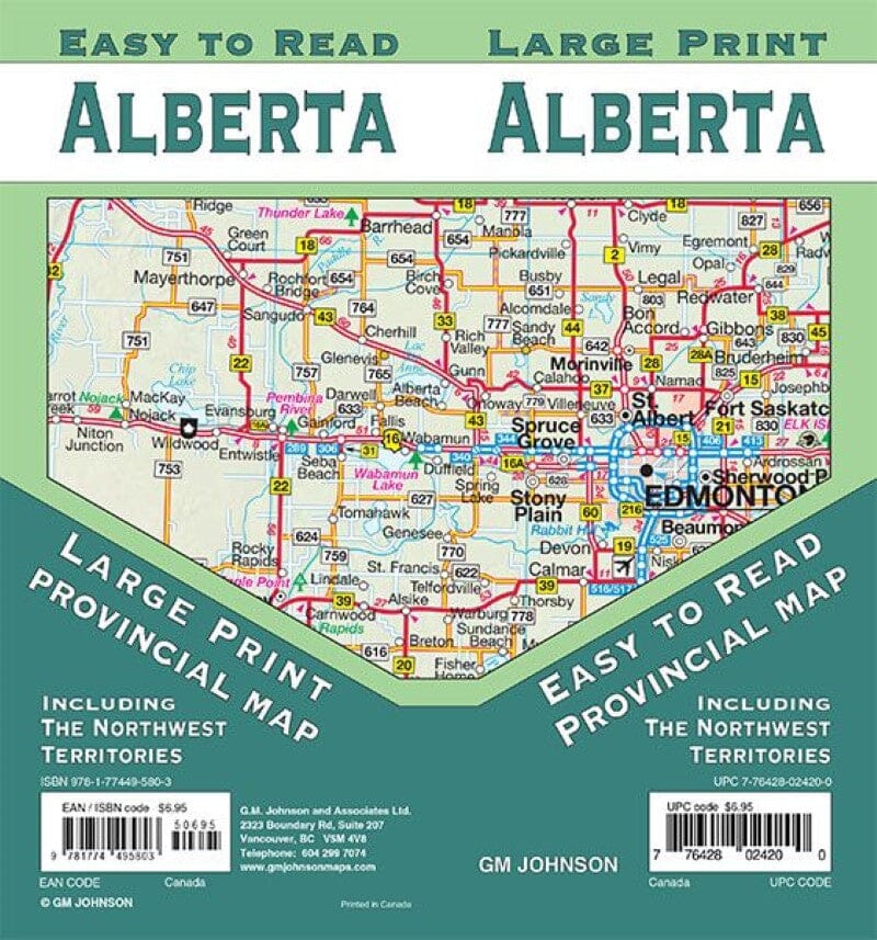 Provincial Map - Alberta (Large Print, Easy to Read) | GM Johnson – La ...