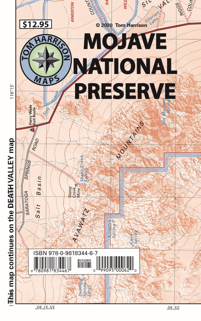 Carte récréative de la réserve nationale de Mojave | Tom Harrison Maps carte pliée Tom Harrison Maps 