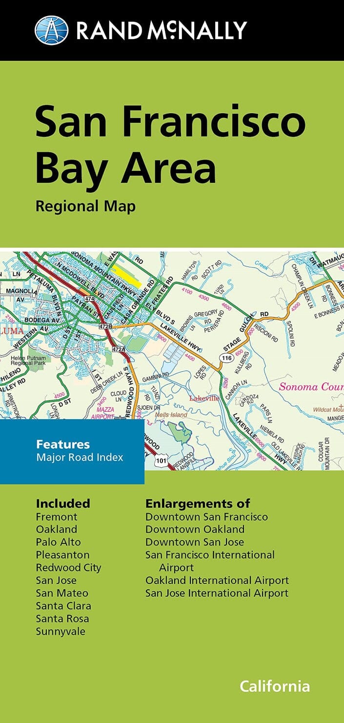 Carte régionale - Baie de San Francisco | Rand McNally carte pliée Rand McNally 