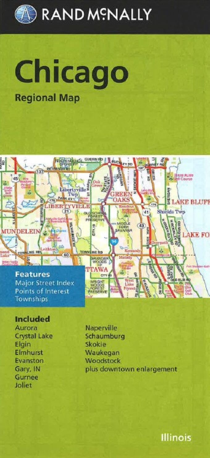 Carte régionale - Chicago, Illinois | Rand McNally carte pliée Rand McNally 