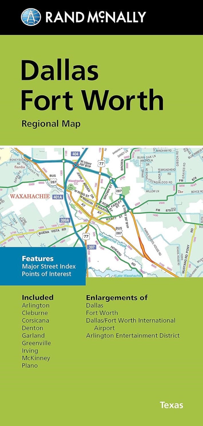 Carte régionale - Dallas et Fort Worth, Texas | Rand McNally carte pliée Rand McNally 