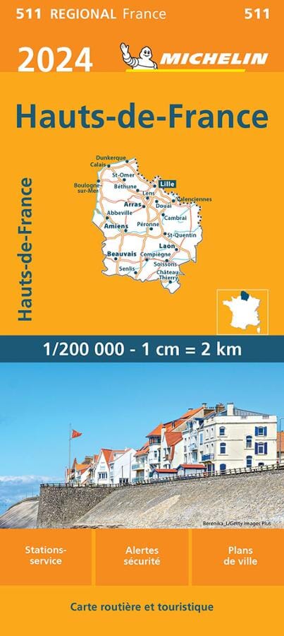 Carte régionale n° 511 - Hauts-de-France 2024 | Michelin carte pliée Michelin 