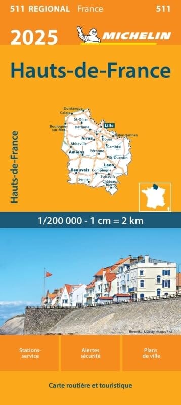 Carte régionale n° 511 - Hauts-de-France 2025 | Michelin carte pliée Michelin 