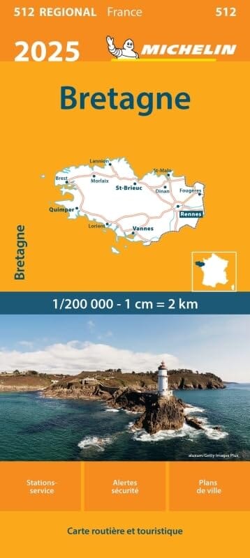 Carte régionale n° 512 - Bretagne 2025 | Michelin carte pliée Michelin 