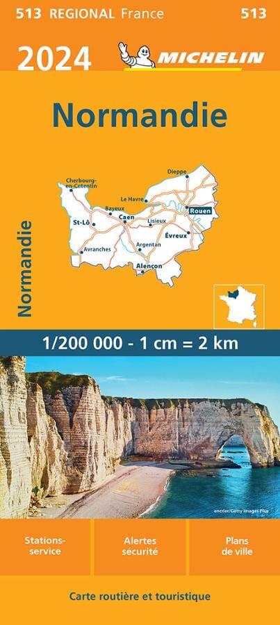Carte régionale n° 513 - Normandie 2024 | Michelin carte pliée Michelin 