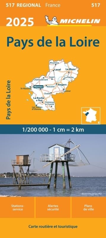 Carte régionale n° 517 - Pays de la Loire 2025 | Michelin carte pliée Michelin 