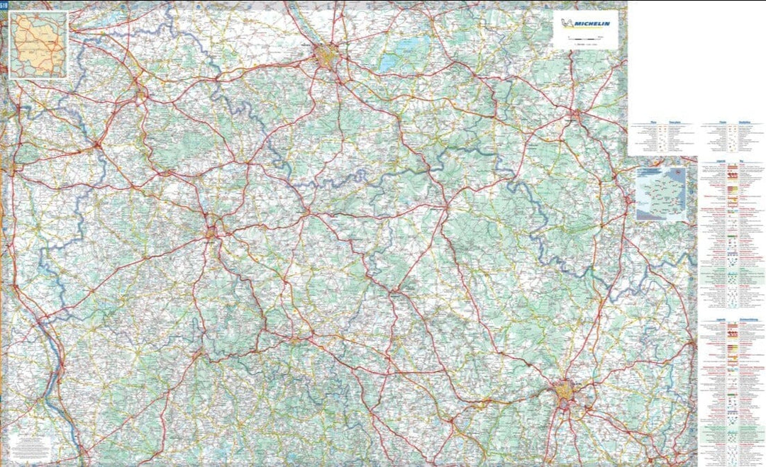 Carte régionale n° 519 - Bourgogne-Franche-Comté : Bourgogne 2022 | Michelin carte pliée Michelin 