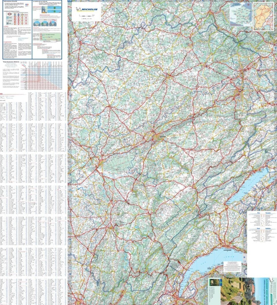 Carte régionale n° 520 - Bourgogne-Franche-Comté : Franche-Comté 2022 | Michelin carte pliée Michelin 