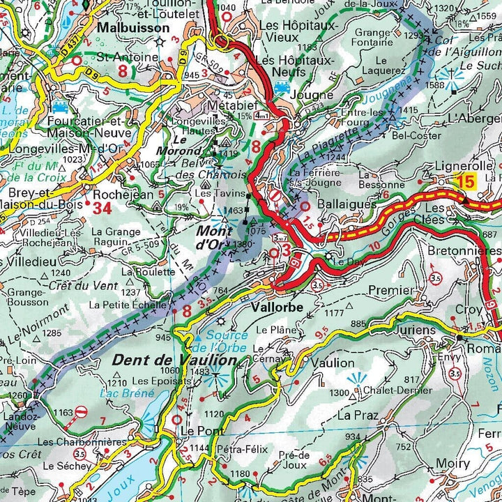 Carte régionale n° 520 - Bourgogne-Franche-Comté : Franche-Comté 2022 | Michelin carte pliée Michelin 