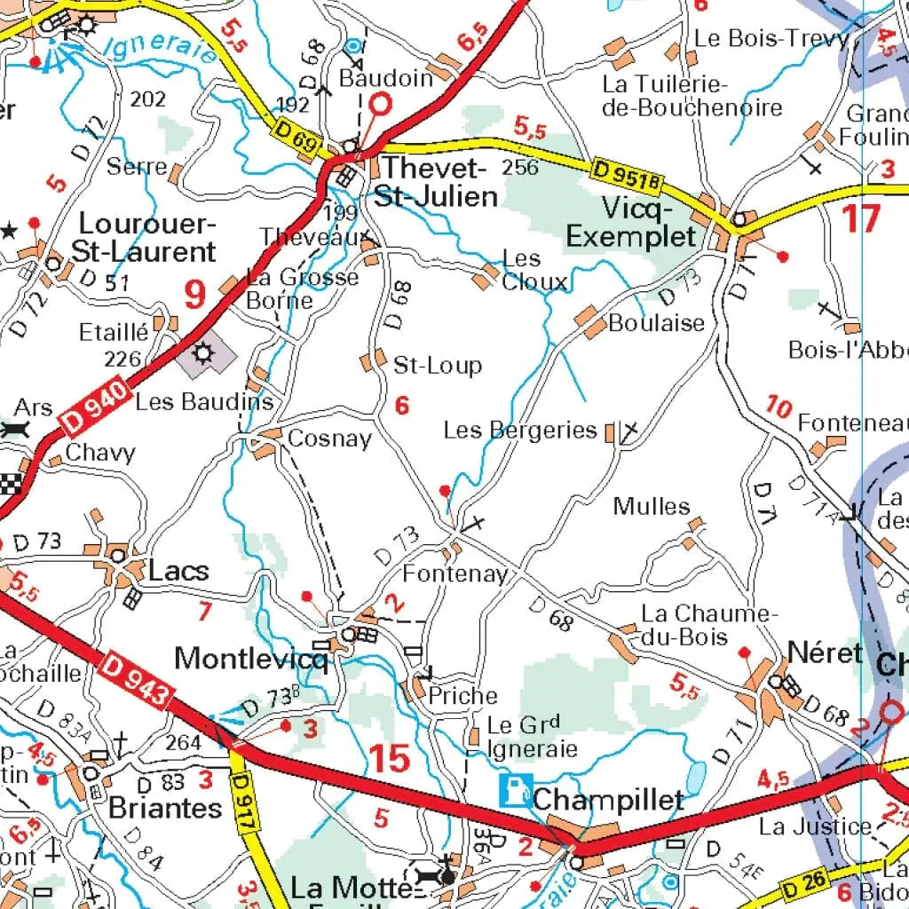 Carte régionale n° 521 - Nouvelle-Aquitaine Nord : Poitou-Charentes, Limousin 2022 | Michelin carte pliée Michelin 