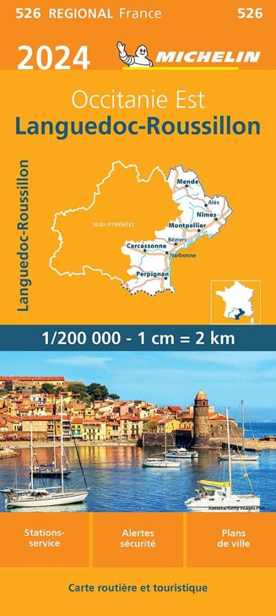 Carte régionale n° 526 - Occitanie Est : Languedoc-Roussillon 2024 | Michelin carte pliée Michelin 