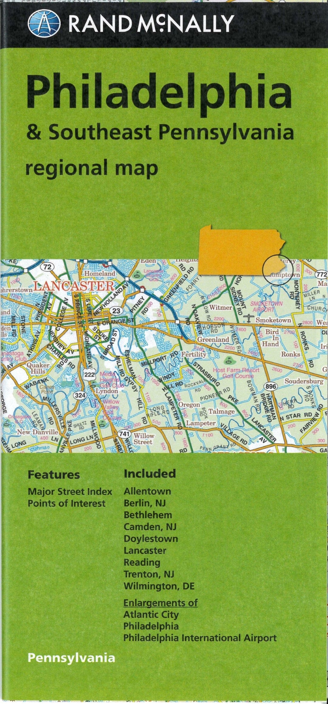 Carte régionale - Philadelphie et sud-est de la Pennsylvanie | Rand McNally carte pliée Rand McNally 