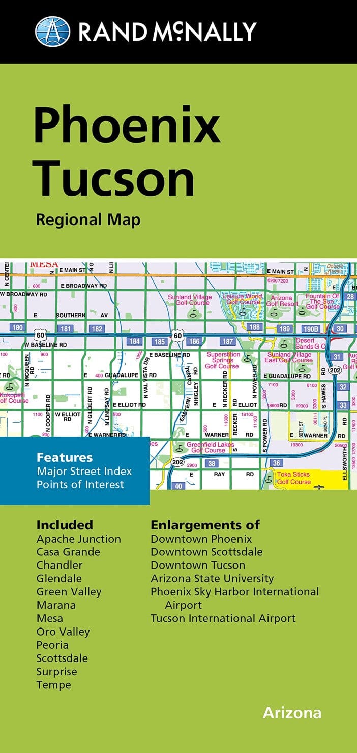 Carte régionale - Phoenix et Tuscon, Arizona | Rand McNally carte pliée Rand McNally 