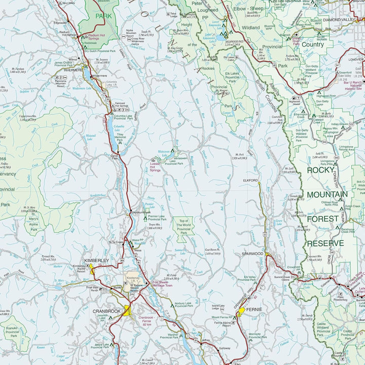 Carte routière - Alberta Sud-Ouest & Colombie Britannique Sud-Est | Gem Trek carte pliée Gem Trek Publishing 