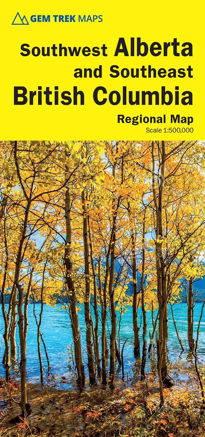 Carte routière - Alberta Sud-Ouest & Colombie Britannique Sud-Est | Gem Trek carte pliée Gem Trek Publishing 