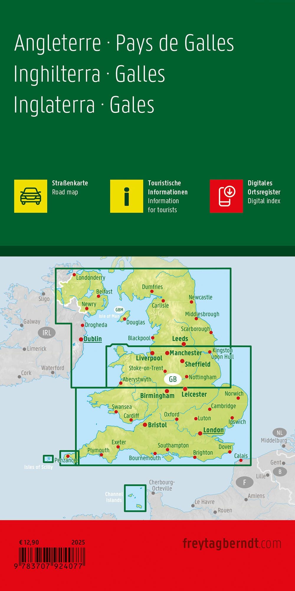Carte routière - Angleterre & Pays de Galles | Freytag & Berndt carte de voyage Freytag & Berndt 