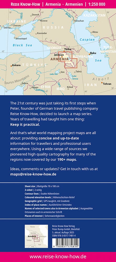 Carte routière - Arménie | Reise Know How carte de voyage Reise Know-How 