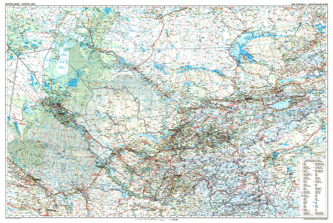 Carte routière - Asie Centrale | Gizi Map carte pliée Gizi Map 