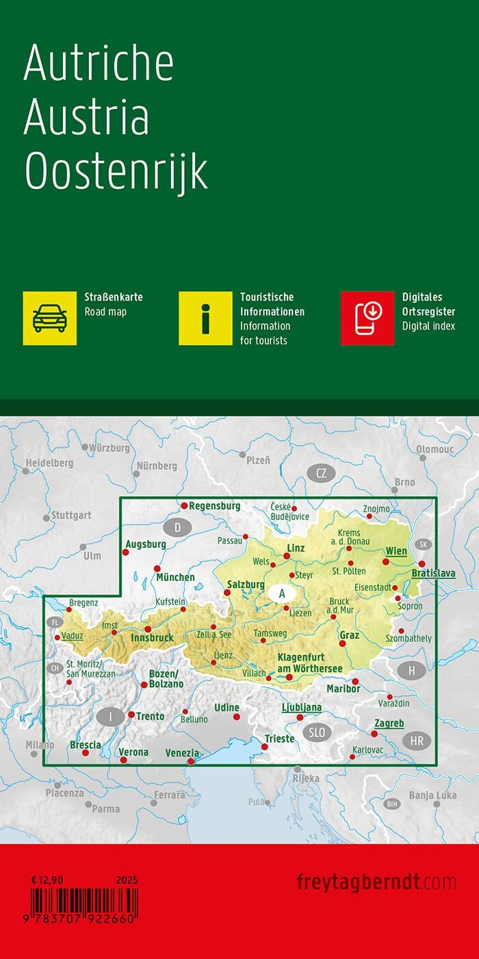 Carte routière - Autriche au 1/500,000 | Freytag & Berndt carte pliée Freytag & Berndt 