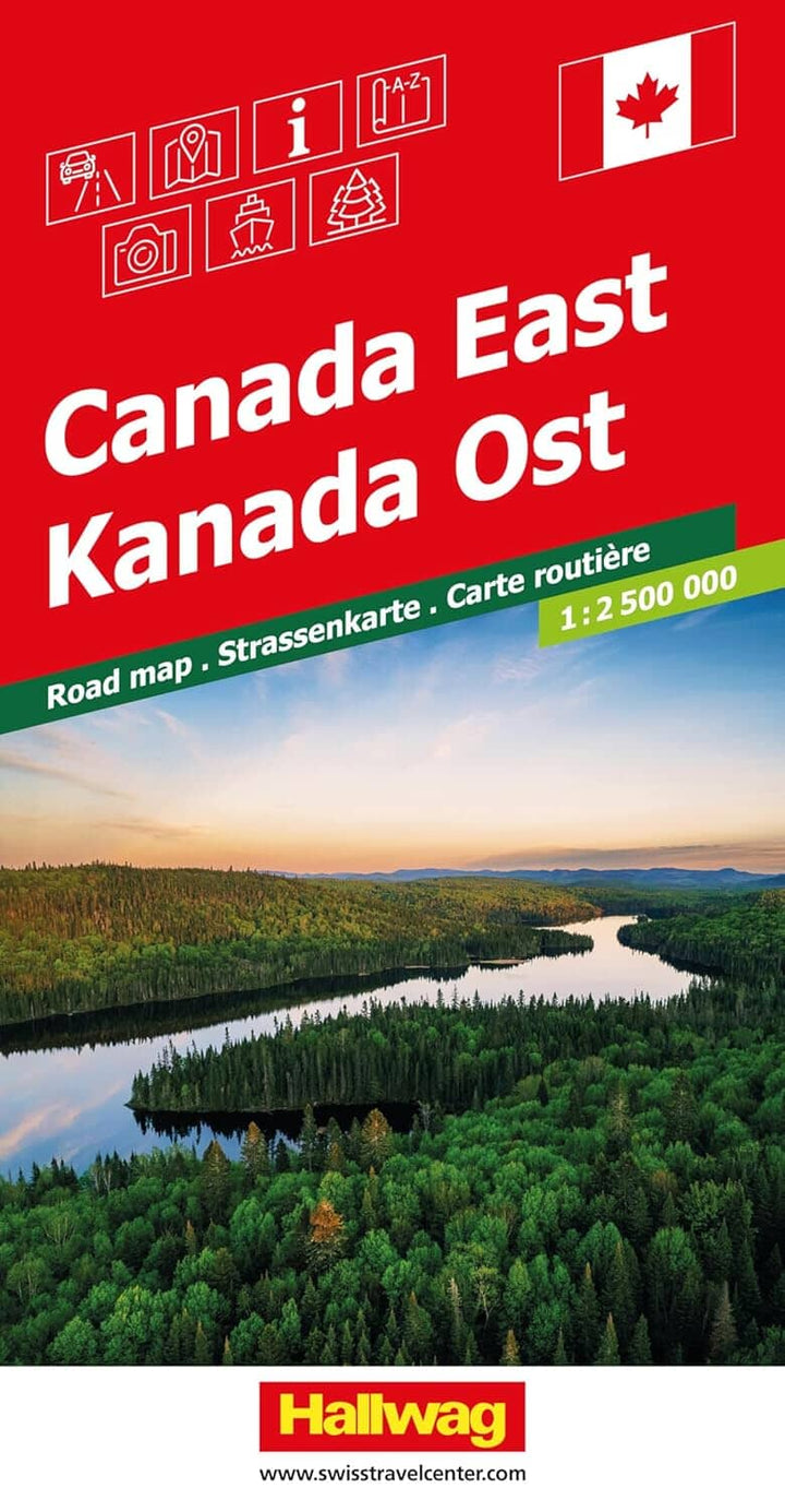 Carte routière - Canada Est | Hallwag carte pliée Hallwag 