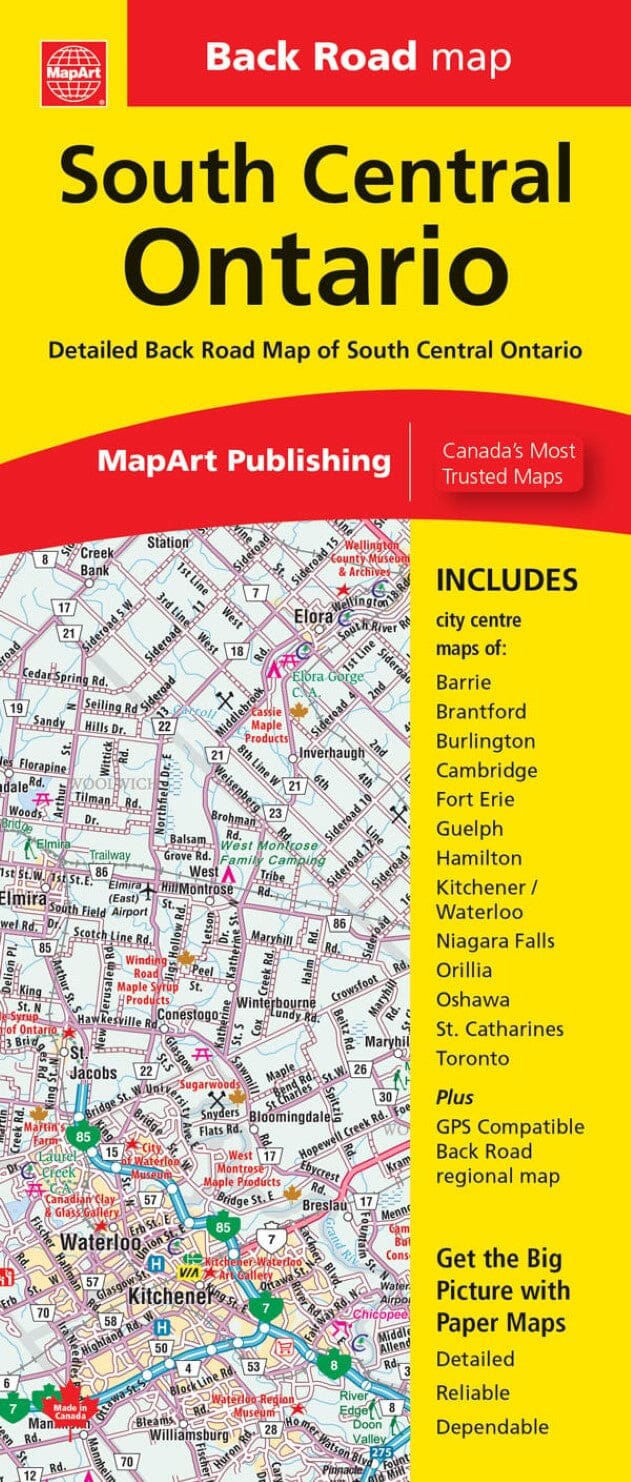 Carte routière - Centre-sud de l’Ontario | Canadian Cartographics Corporation carte pliée Canadian Cartographics Corporation 