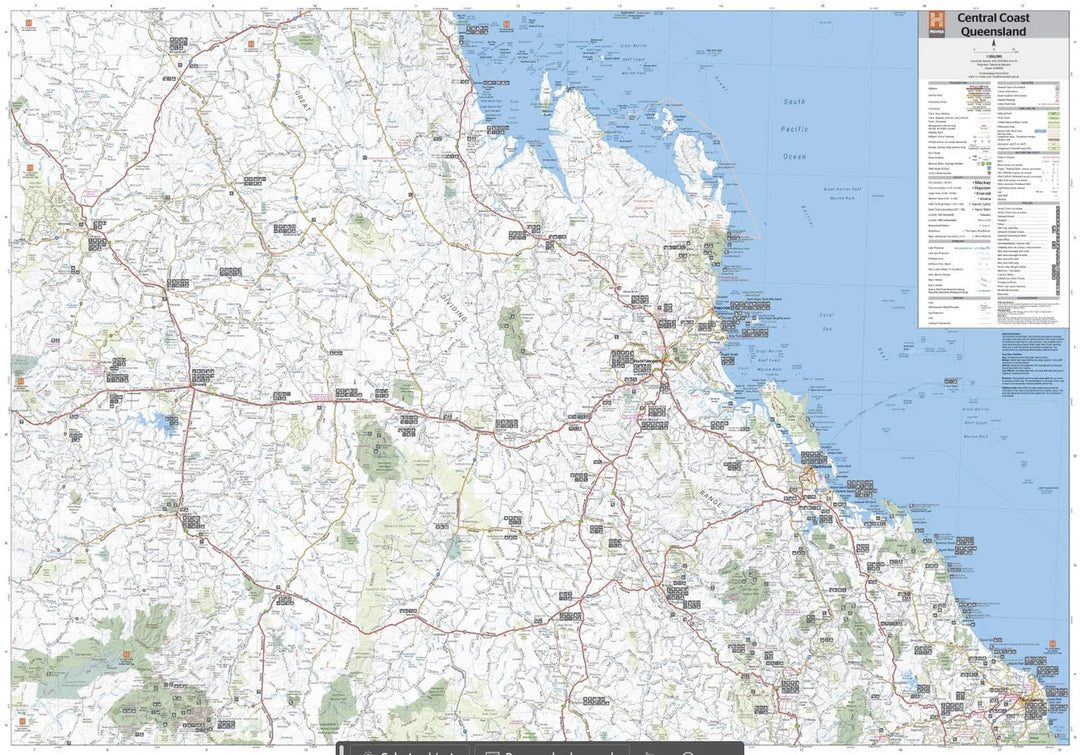 Carte routière - Côte centrale du Queensland | Hema Maps carte pliée Hema Maps 