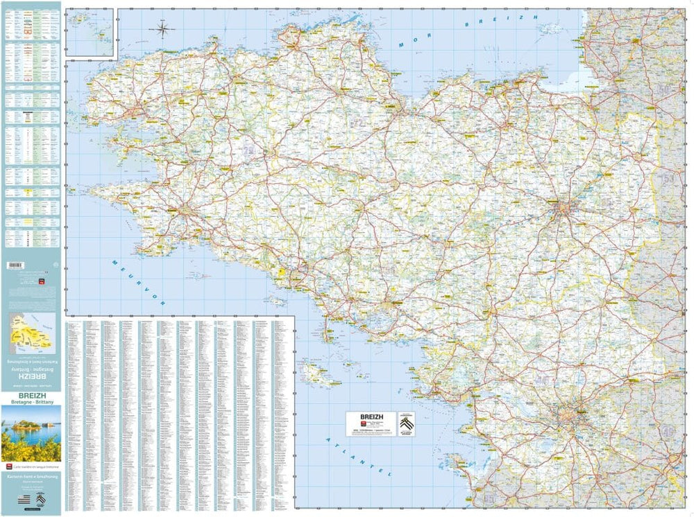 Carte routière de la Bretagne / Breizh, en breton | Blay Foldex carte de voyage Blay Foldex 