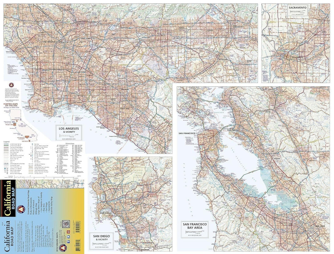 Carte routière de la Californie | Benchmark Maps carte pliée Benchmark Maps 