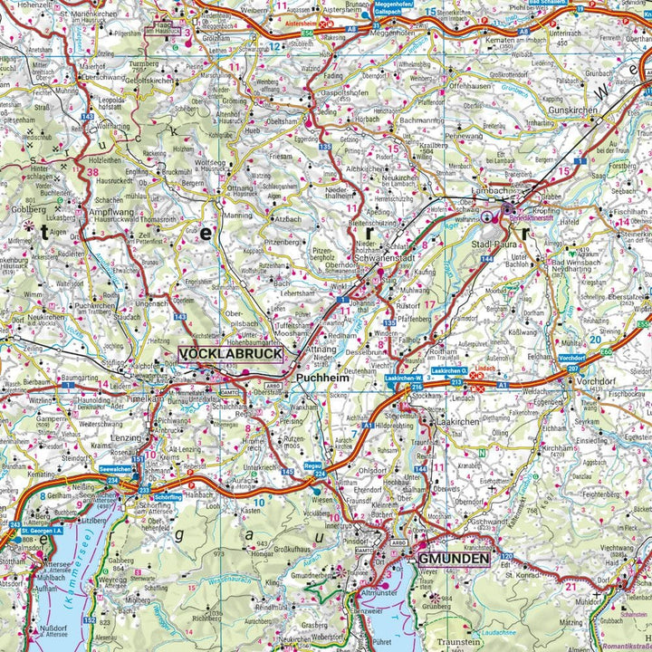 Carte routière de l'Autriche n° 2 - Haute-Autriche, Salzkammergut | Freytag & Berndt - 1/200 000 carte pliée Freytag & Berndt 