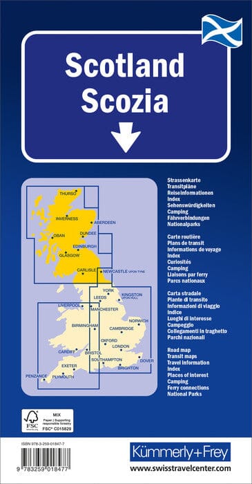 Carte routière - Ecosse | Kümmerly & Frey carte pliée Kümmerly & Frey 