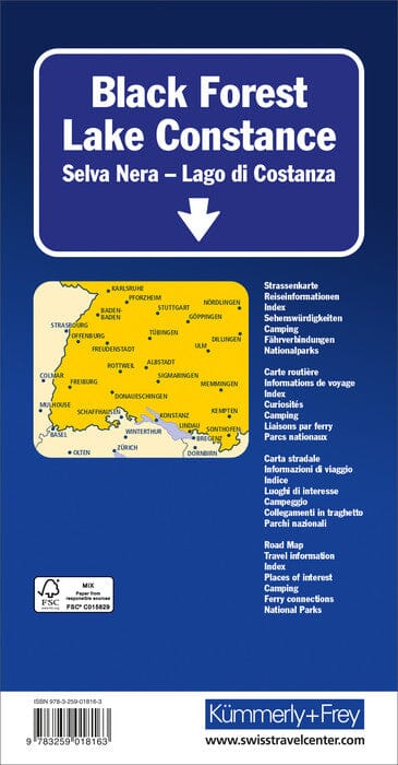 Carte routière - Forêt Noire & Lac de Constance (Allemagne) | Kümmerly & Frey carte pliée Kümmerly & Frey 