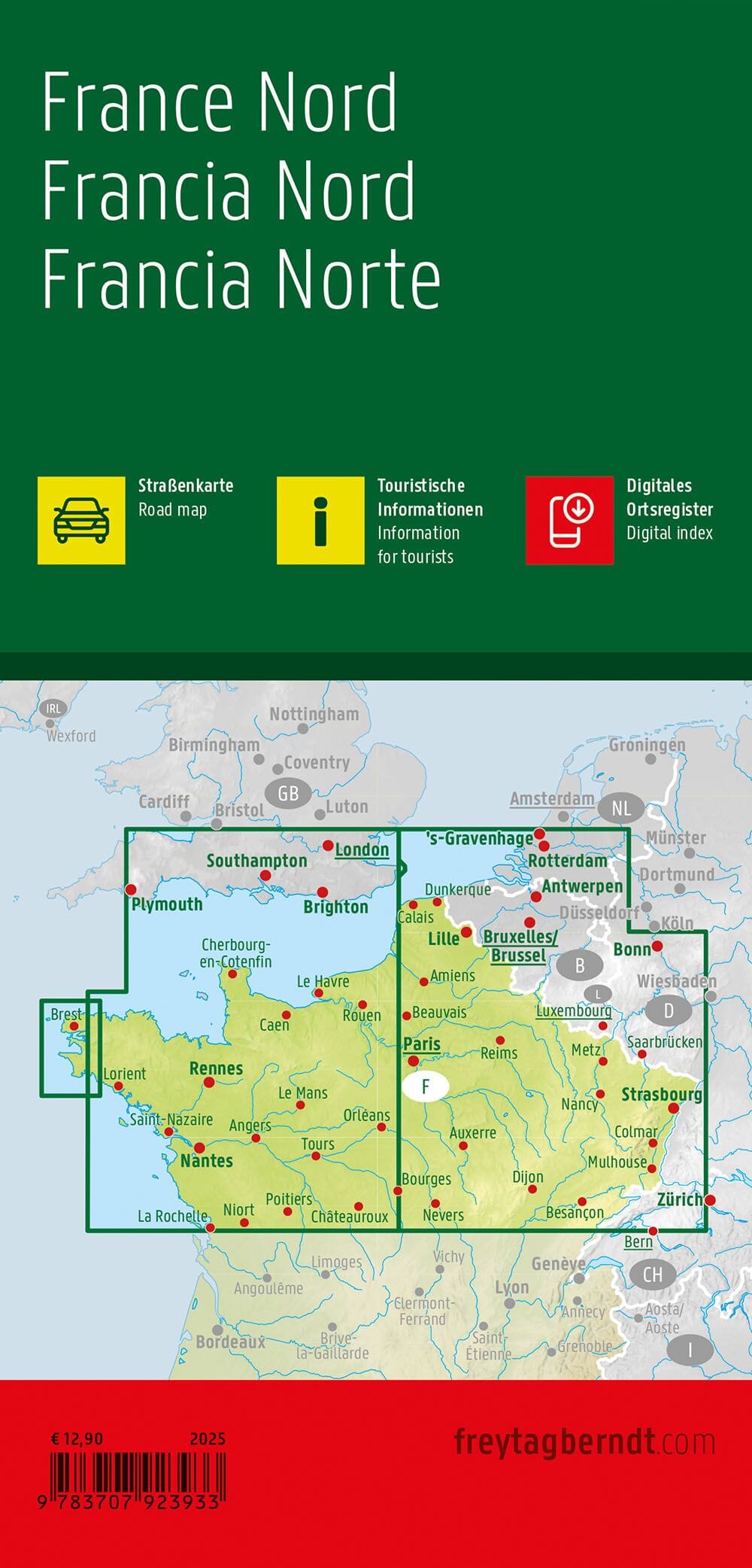Carte routière - France Nord | Freytag & Berndt carte pliée Freytag & Berndt 