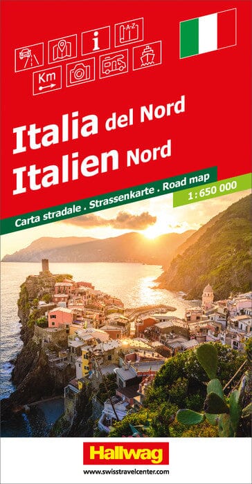 Carte routière - Italie du Nord | Hallwag carte pliée Hallwag 