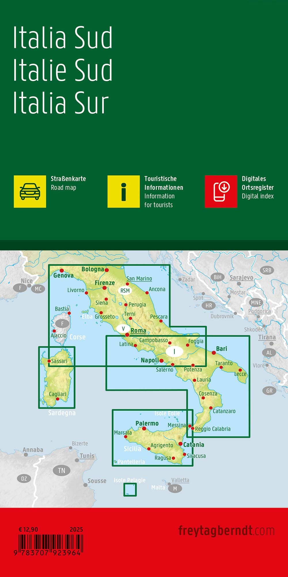 Carte routière - Italie du Sud | Freytag & Berndt carte pliée Freytag & Berndt 